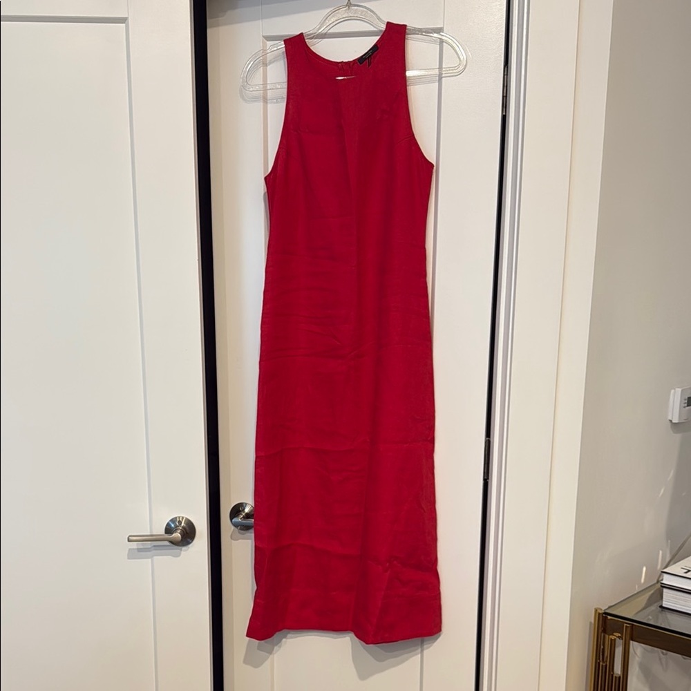 Massimo Dutti Red Linen Dress